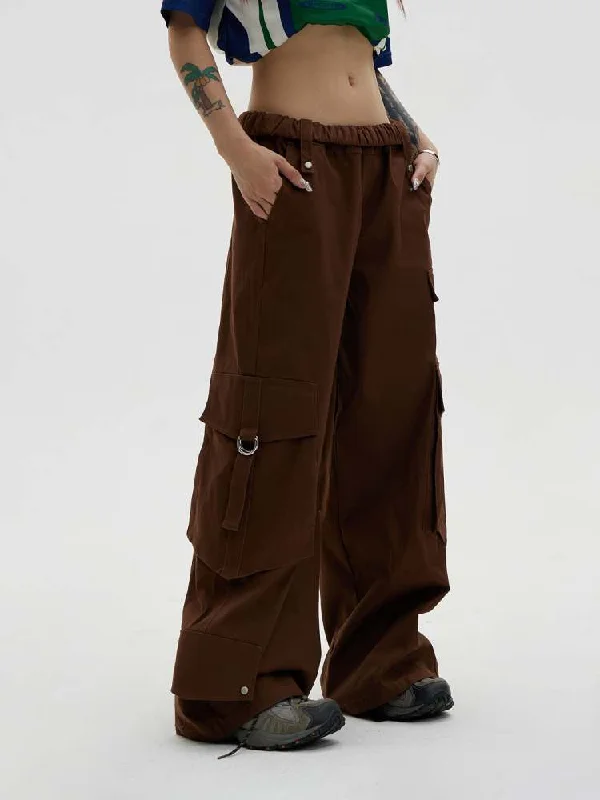 Online Deal Multi Pocket American Retro Cargo Pants【s0000006757】