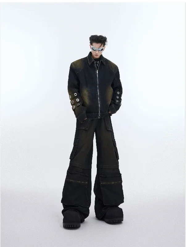 Buy More, Save More Multi-Detail Faded Denim Jacket & Jeans Set
