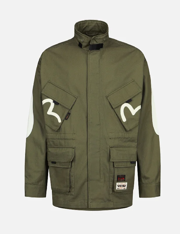 Weekend Shopping Extravaganza Seagull and Godhead Print Field Jacket