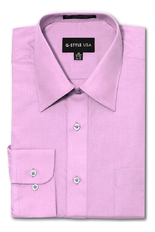 Weekend Savings Extravaganza Men's Basic Solid Color Button Up Dress Shirt (Lilac)