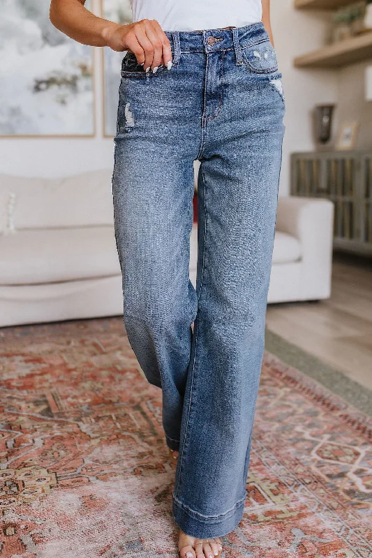 Weekend Deals That Dazzle Katrina High Waist Distressed Denim Trousers