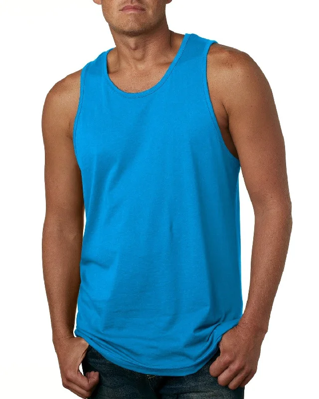 Weekend Bargains to Savor Next Level Mens Cotton Tank | Turquoise
