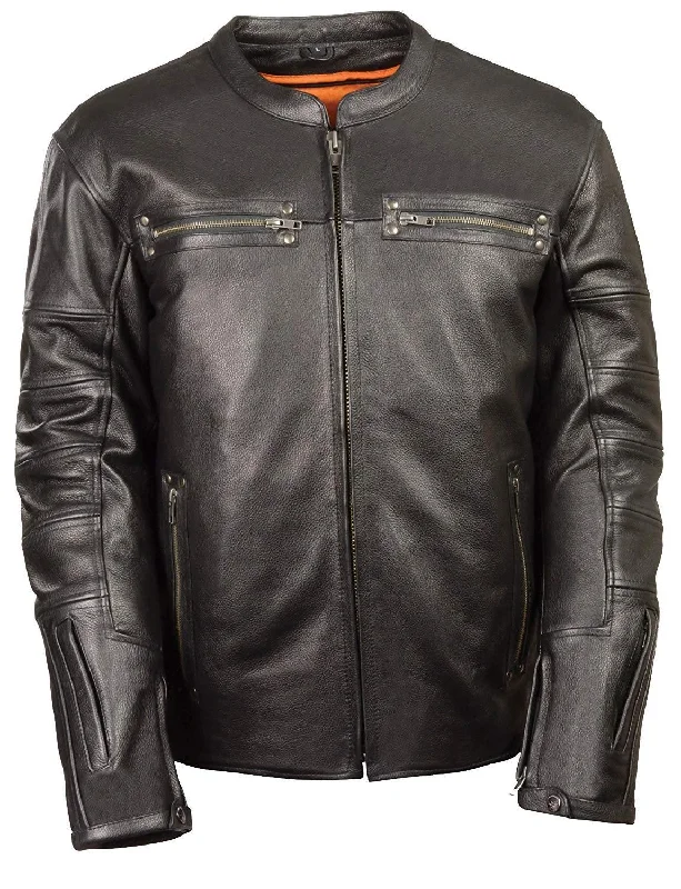 Deal Alert Milwaukee Leather MLM1590 Men's Throwback Black Leather Scooter Jacket with Side Stretch Deal Alert Milwaukee Leather MLM1590 Men's Throwback Black Leather Scooter Jacket with Side Stretch