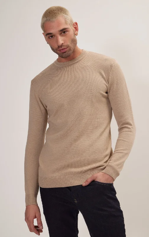 Massive Deals Classic Crew Neck Sweater - Stone
