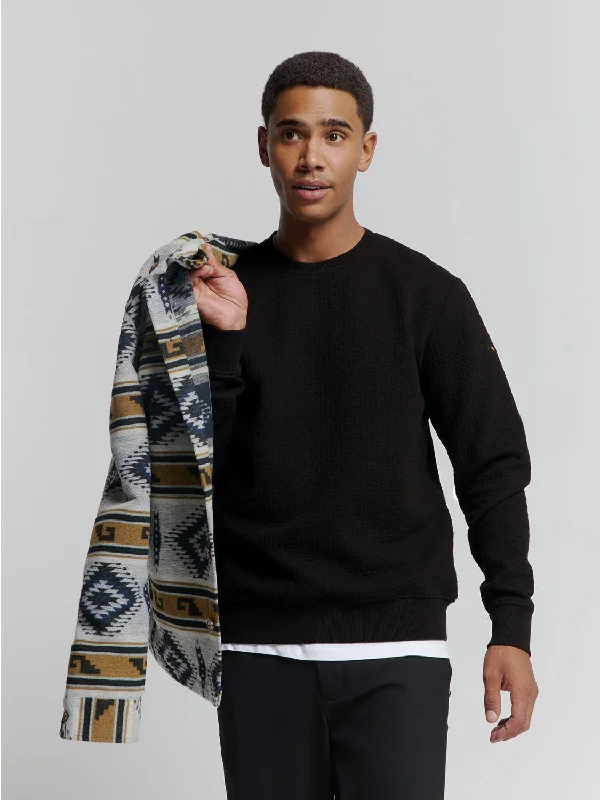 New Arrival Sweater with Crew Neck and Jacquard Pattern: Comfort and Style in One | Black