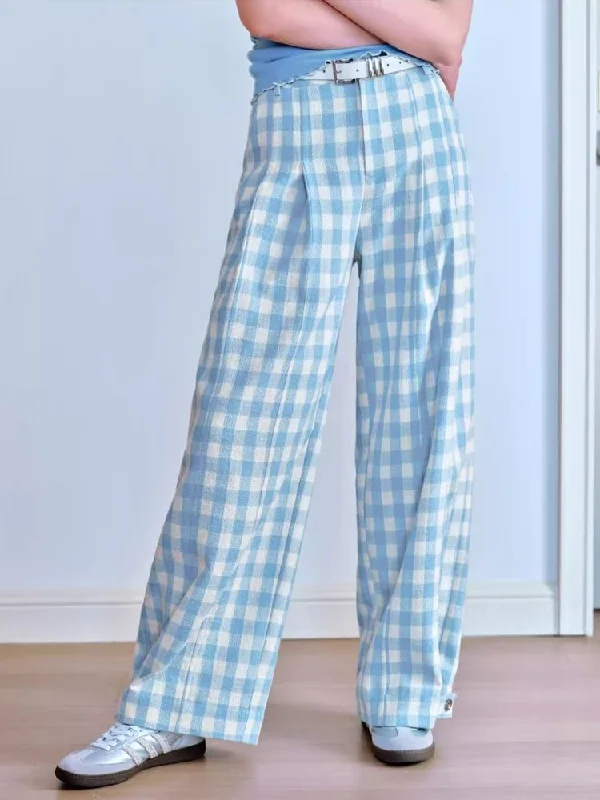 Super Sale Clash Plaid Long Pants [s0000007053]