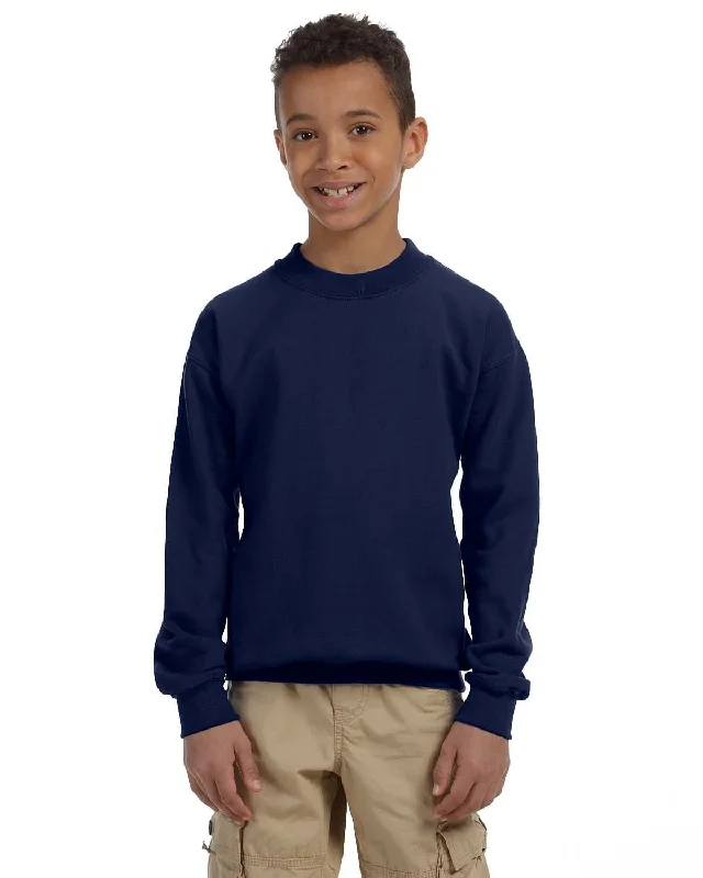 Unwind with Weekend Discounts Gildan Youth 50/50 Crewneck Sweatshirt | Navy