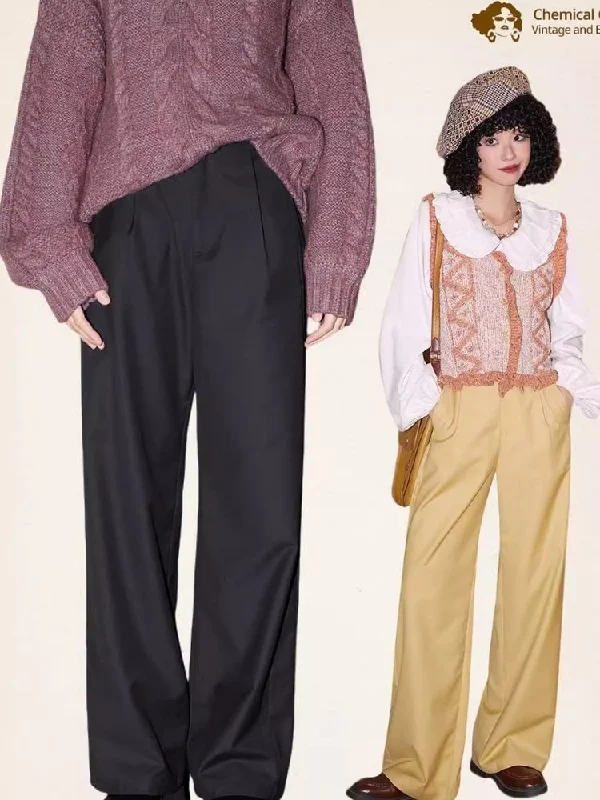 Shop and Save High waisted thin straight long suit pants【s0000007112】