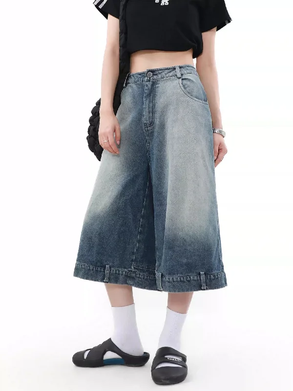 Weekend Deals to Make You Happy Flipped and Faded Denim Shorts