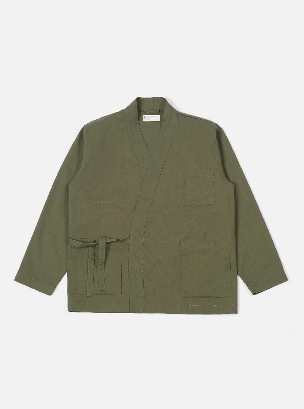 Season Finale Sale Universal Works Kyoto Work Jacket in Light Olive Twill