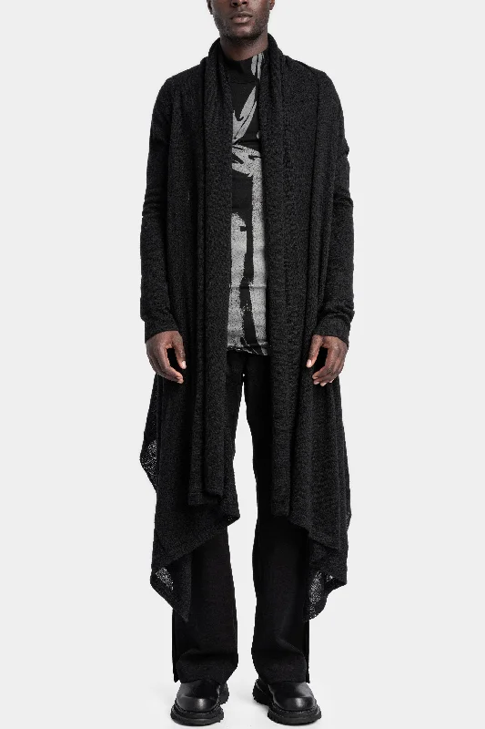 Stock Up and Save Long wool blend cardigan, Black
