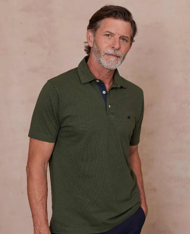Today's Deal Khaki Cotton Classic Fit Short Sleeve Polo Shirt