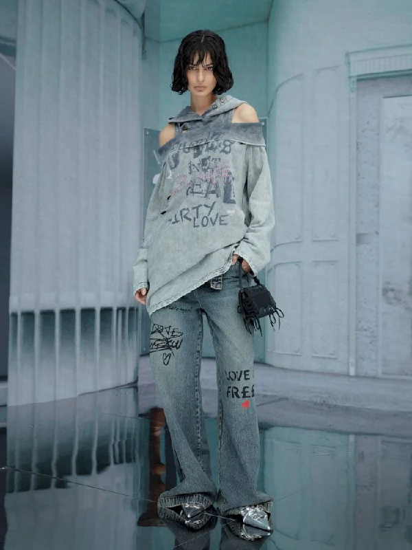 Daily Special Casual loose American vintage wide-leg women's jeans【s0000006777】