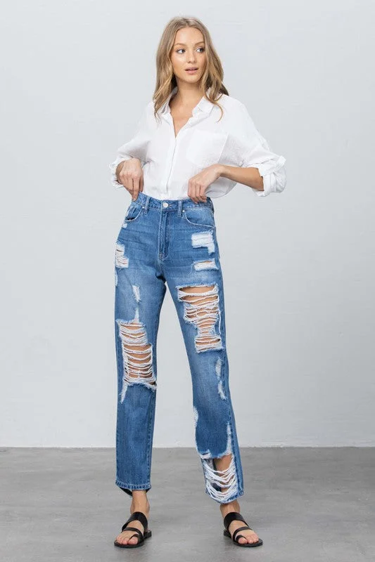 Overstock Sale High Rise Straight Jeans