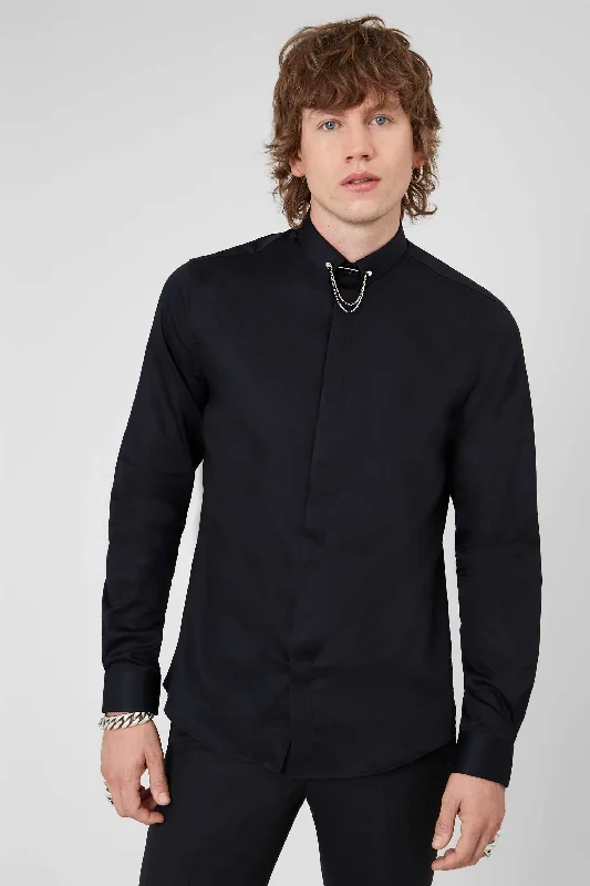 Deal Explosion Lynton Skinny Fit Black Shirt