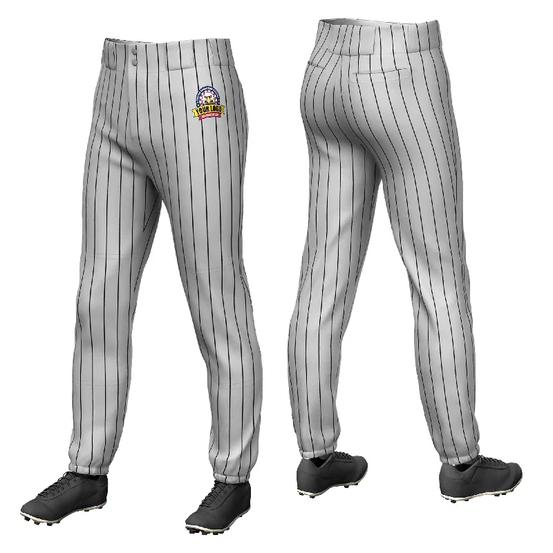 Weekend Specials to Enjoy Custom Gray Black Pinstripe Fit Stretch Practice Pull-up Baseball Pants Weekend Specials to Enjoy Custom Gray Black Pinstripe Fit Stretch Practice Pull-up Baseball Pants