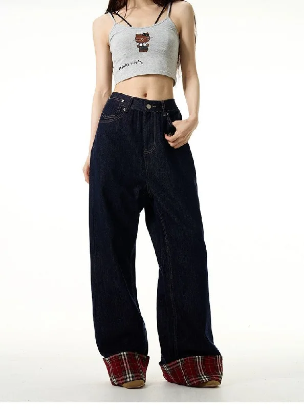 Midnight Sale Patched Detail Wide Jeans