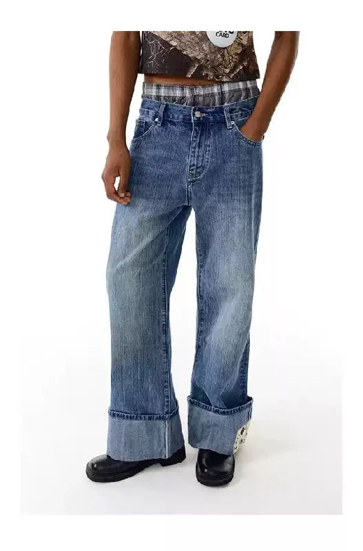Sneak Peek Sale Folded End Faded Jeans