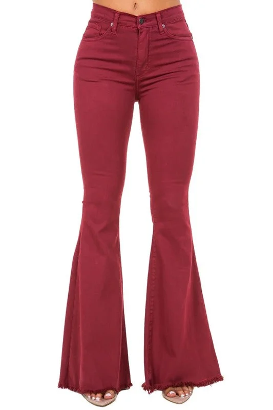 Special Promotion Bell Bottom Jean in Wine- Inseam 32