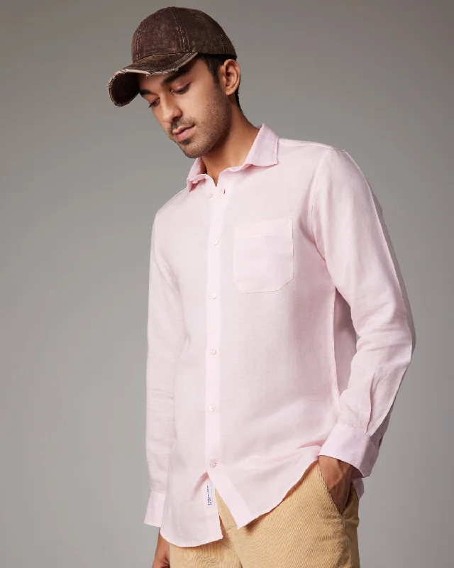 Final Markdown Soft Washed Linen Shirt - Pink