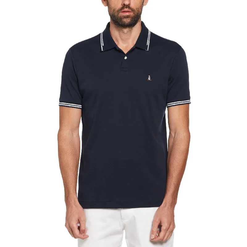 The Best Deal Icons Organic Cotton Tipped Polo Shirt In Dark Sapphire