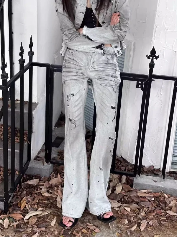 Hot Buy Low-rise wide-legged bare-ear jeans [s0000006693]