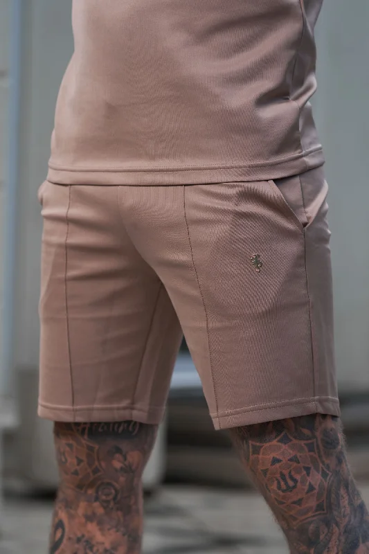 Deep Savings Father Sons Scuba Taupe / Gold Elasticated Drawstring Pintuck Shorts - FSH1037