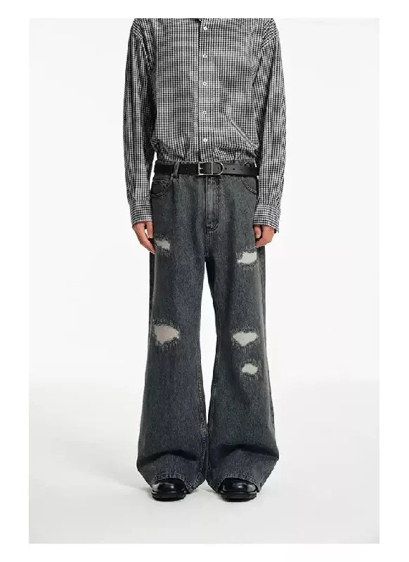 Year-End Sale Distressed Spots Regular Fit Jeans