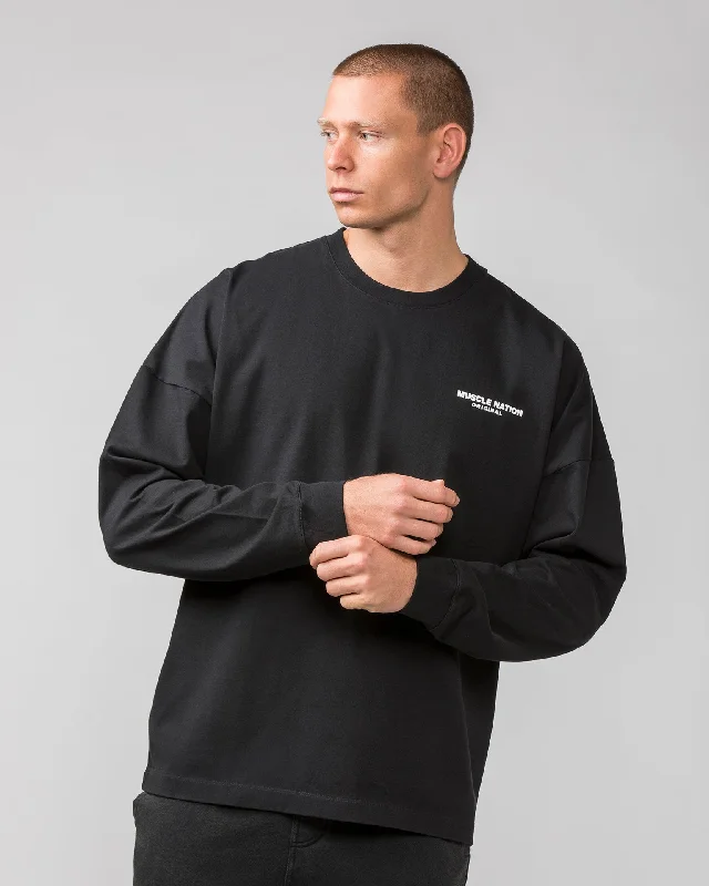 Bargain Prices Worldwide Long Sleeve Tee - Black