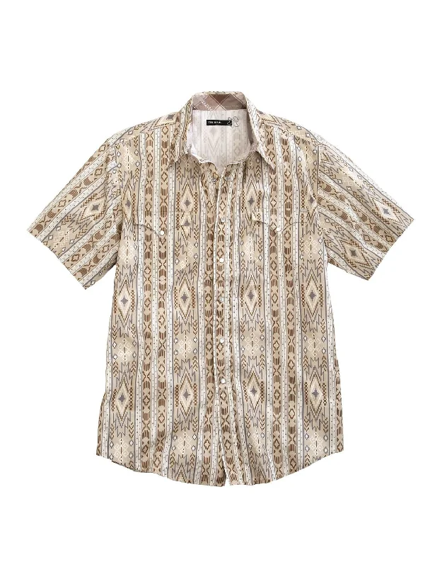 Final Clearance Tin Haul Mens Grey 100% Cotton Tribal Wallpaper S/S Shirt