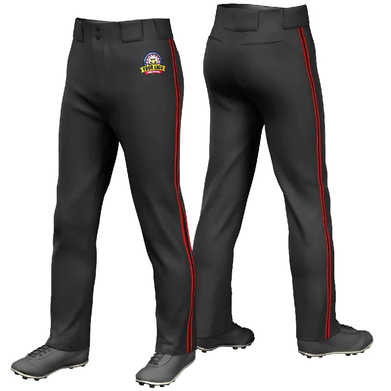 Your Weekend, Your Savings Custom Black Red Black-Red Classic Fit Stretch Practice Loose-fit Baseball Pants Your Weekend, Your Savings Custom Black Red Black-Red Classic Fit Stretch Practice Loose-fit Baseball Pants