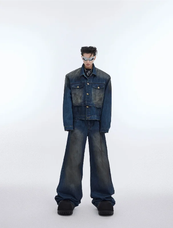 Special Offer Faded Layered Denim Jacket & Jeans Set