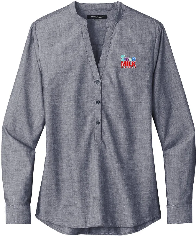 Daily Special Port Authority Ladies Long Sleeve Chambray Easy Care Shirt