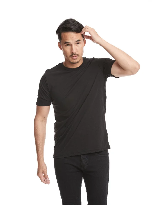 Final Clearance Next Level Mens Poly/Cotton Short Sleeve Crew T-Shirt | Black