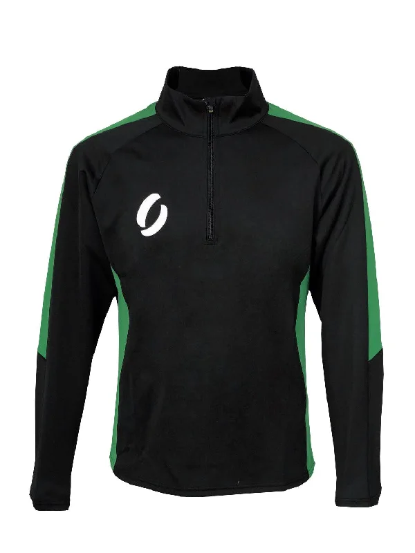 Super Deal 1/4 Zip Training Jumper - BLACK/GREEN STRIPE