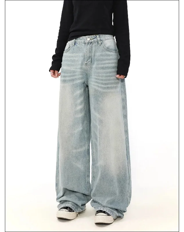 Hurry In Light Faded Whiskers Straight Jeans