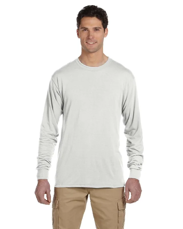 Price Drop Jerzees 100% Polyester Long Sleeve T-Shirt | White