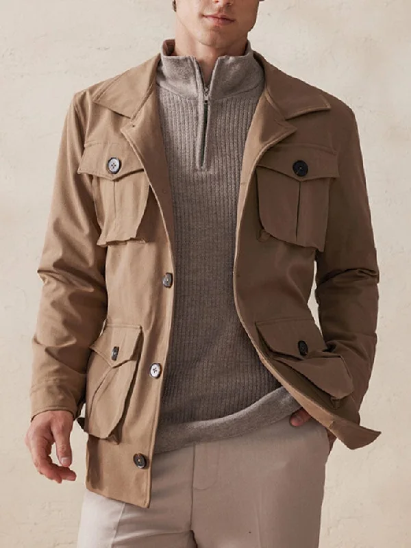 Online Exclusive Vintage Cargo Trench Jacket with Belt