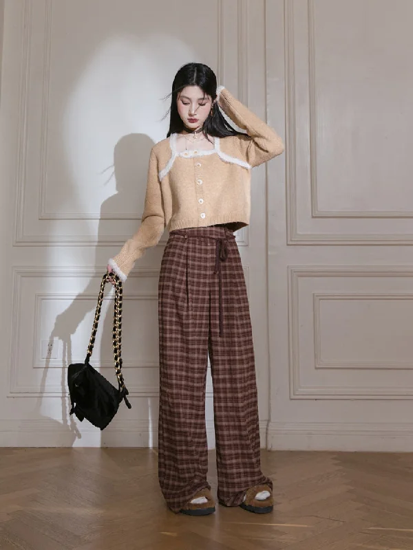 Weekend Specials to Love Plaid wide pants【s0000005790】 