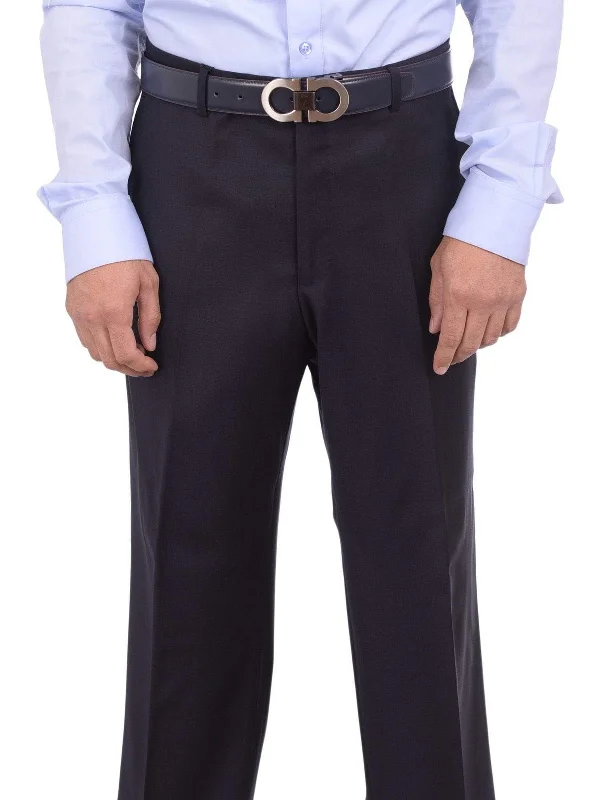 Deal Frenzy Mens Napoli Extra Slim Fit Solid Navy Blue Super 150s Wool Cashmere Dress Pants Deal Frenzy Mens Napoli Extra Slim Fit Solid Navy Blue Super 150s Wool Cashmere Dress Pants