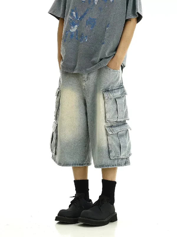 Weekend Deal Side Flap Pocket Denim Shorts