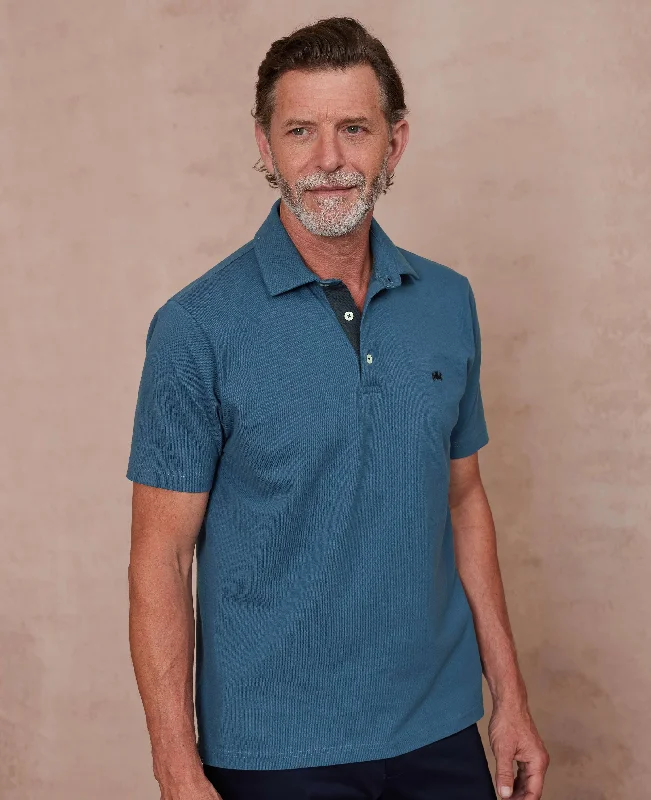 Value Deals Blue Cotton Classic Fit Short Sleeve Polo Shirt