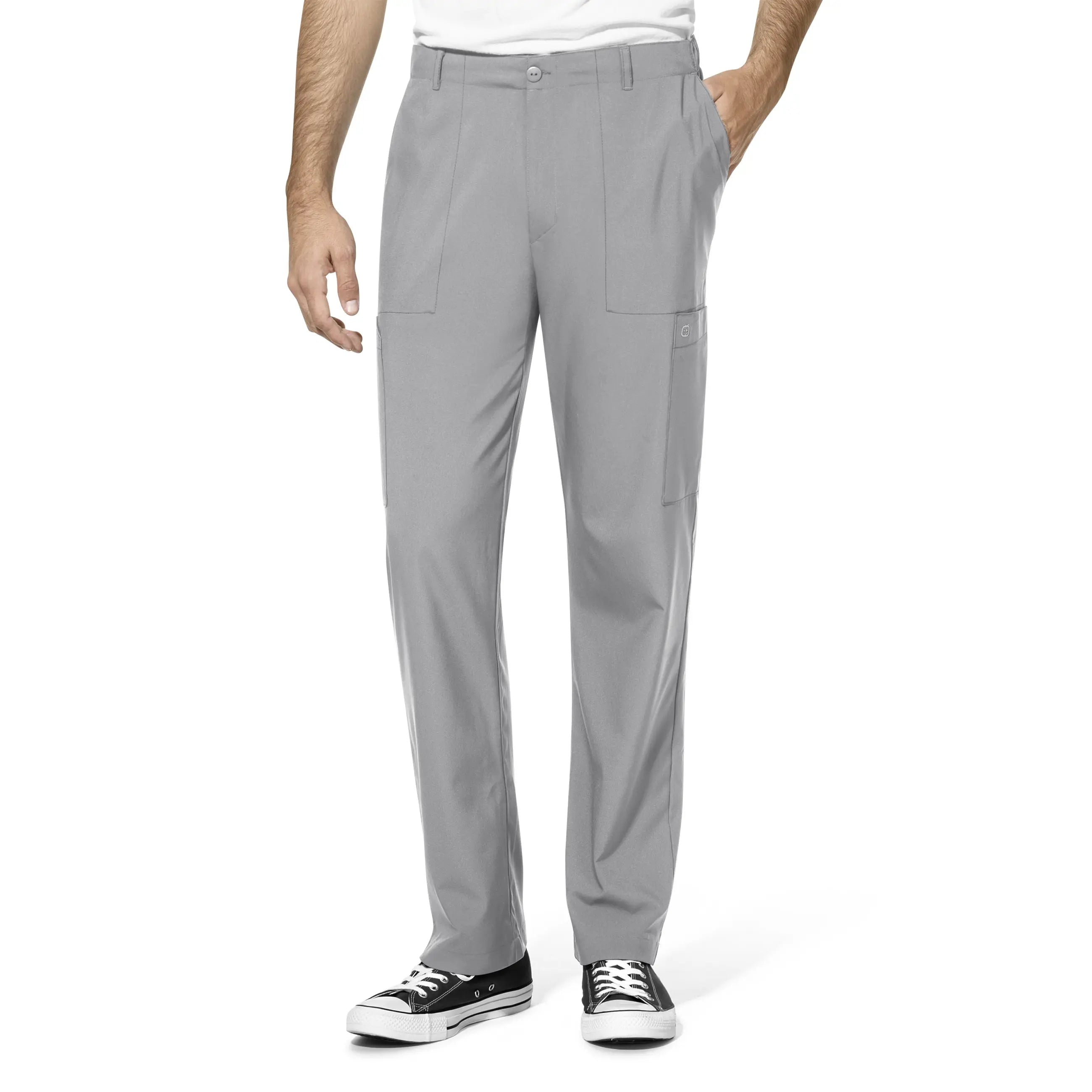 Weekend Extravaganza: Shop Now Wink Men's Flat Front Cargo Scrub Pant - Grey