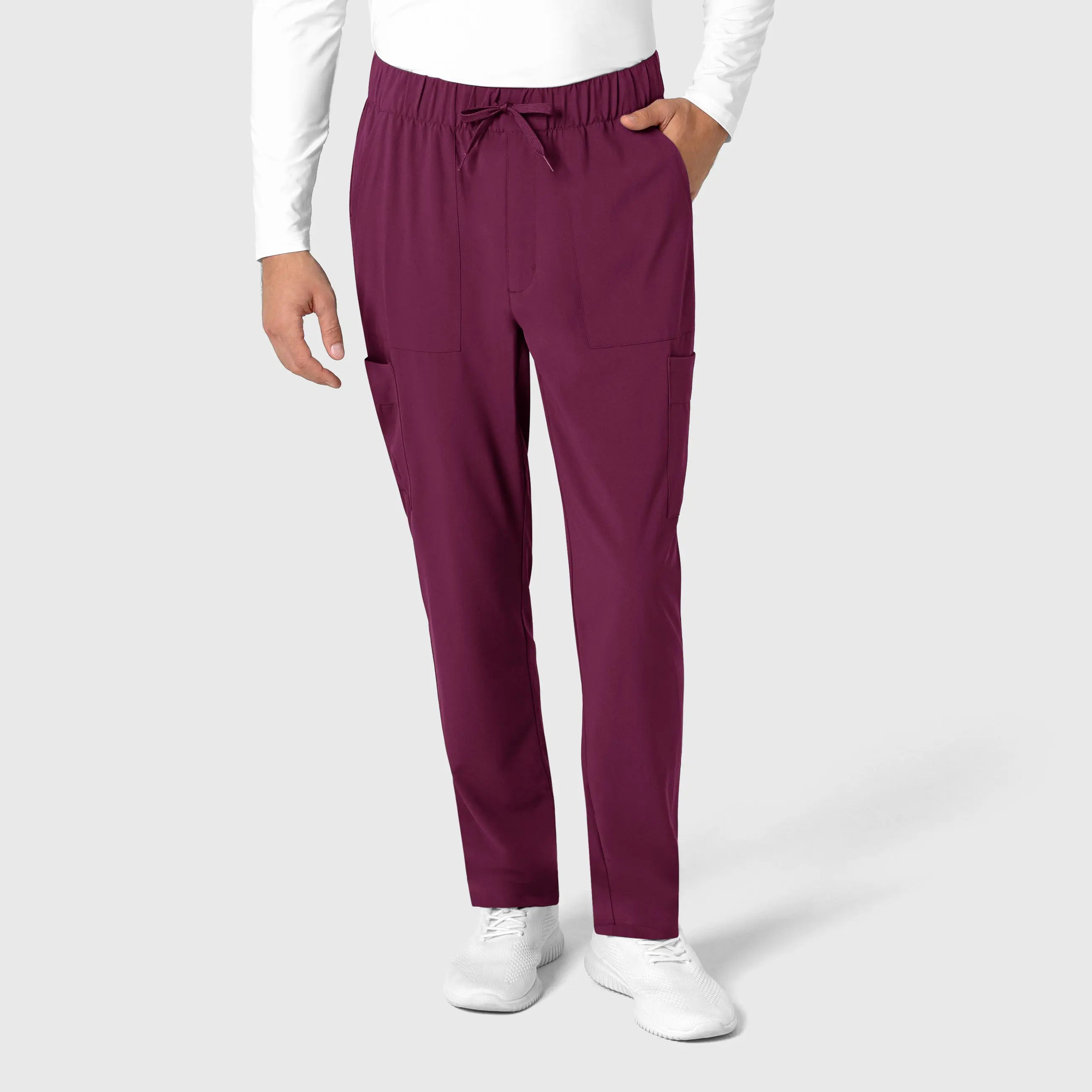 Act Now Wink Men's Tapered Scrub Pant - Wine