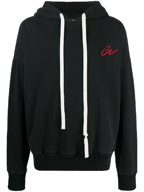 Weekend Deals to Make You Happy Slouchy Logo Embroidered Hoodie