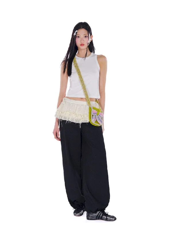 Weekend Bargains Await You Splicing Leg Adjustable Loose Casual Pants [S0000008582]