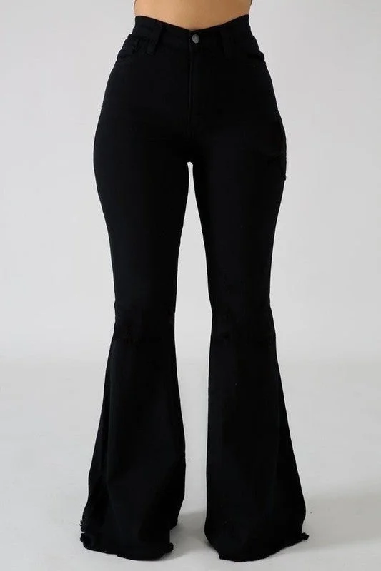 Can't Beat Bell Bottom Jean in Black