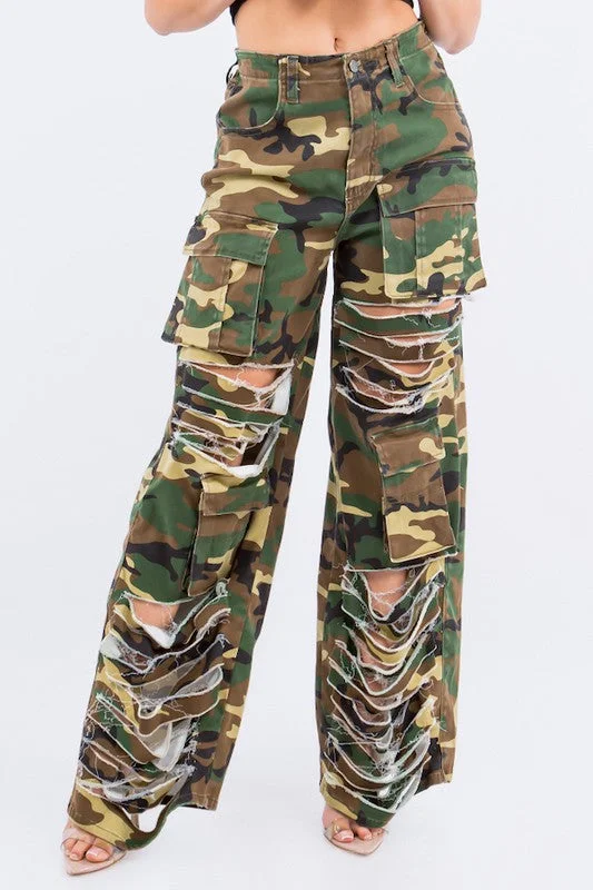 Price Smash Utility Cargo Pants in Ripped Cargo