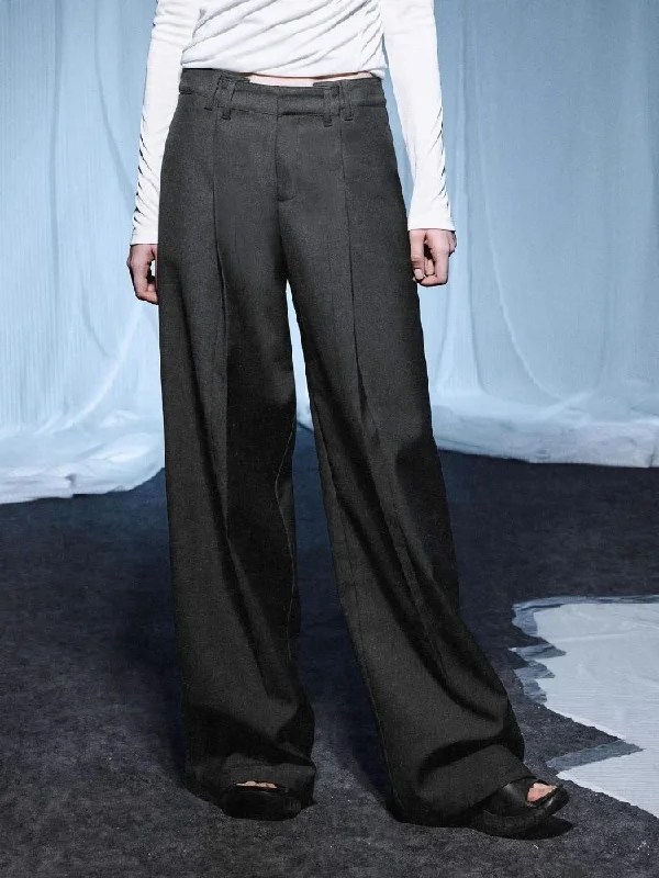 Super Deal Ultra Wide Casual Gray Western Pants [s0000007924]
