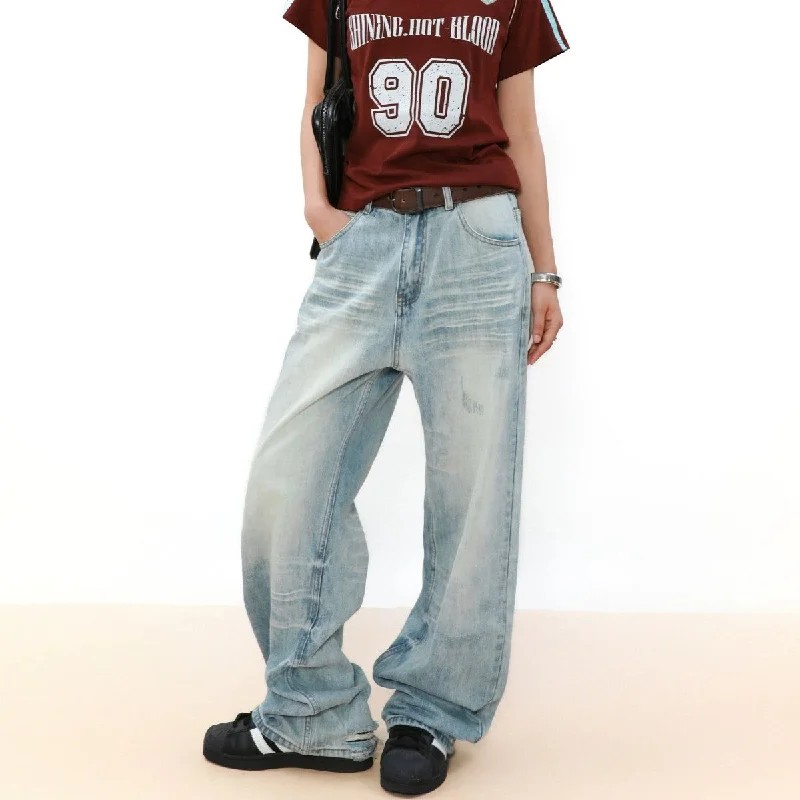 Price Buster Whiskers Detail Light Fade Jeans